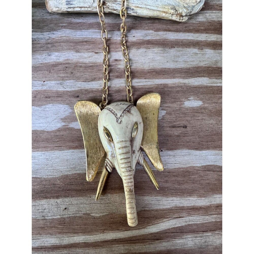 Vintage Luca Razza Elephant Necklace Statement - Picture 5 of 7